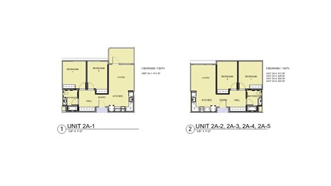 Floor plan for 2 beds, 1 bath, 805 sqft